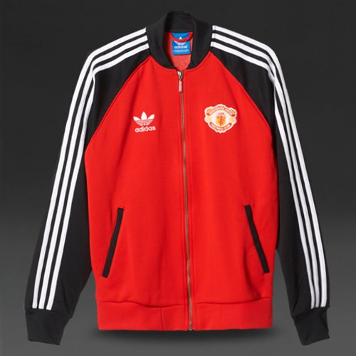 Adidas Originals Manchester United Superstar Track Top Red / Black for Men